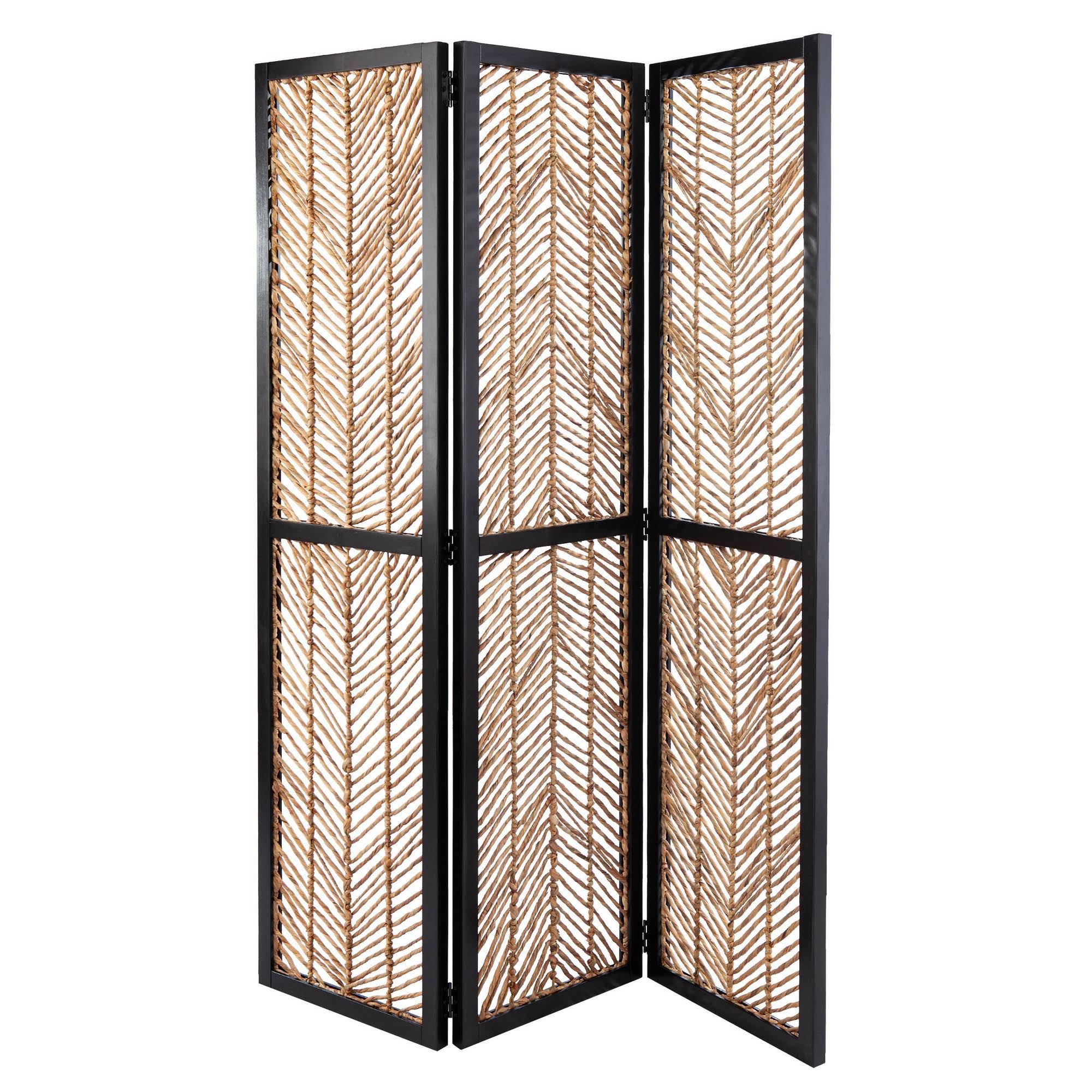 Woven Room Divider Black/Natural U140