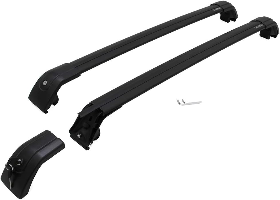 Roof Rack Side Rails Black Cross Bars Adjustable Lockable J806638