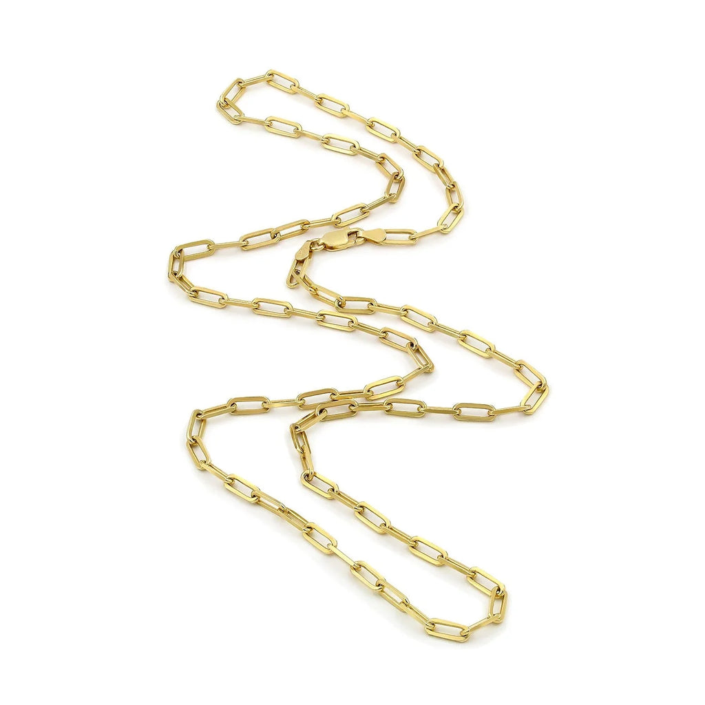 14k Yellow Gold Paperclip Chain Necklace 16" - 24" T5638
