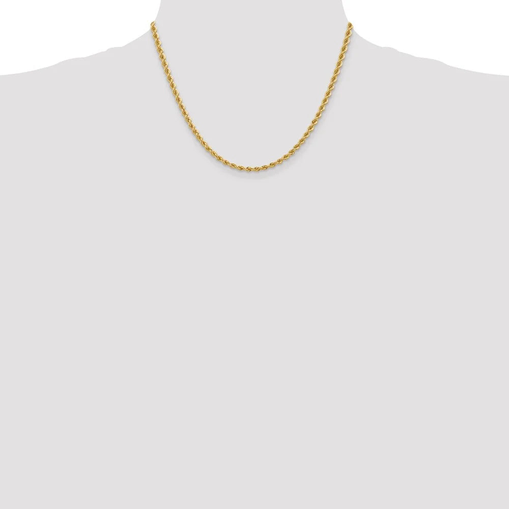 Real 14kt Yellow Gold 18 inch Rope Chain with Lobster Clasp P161495