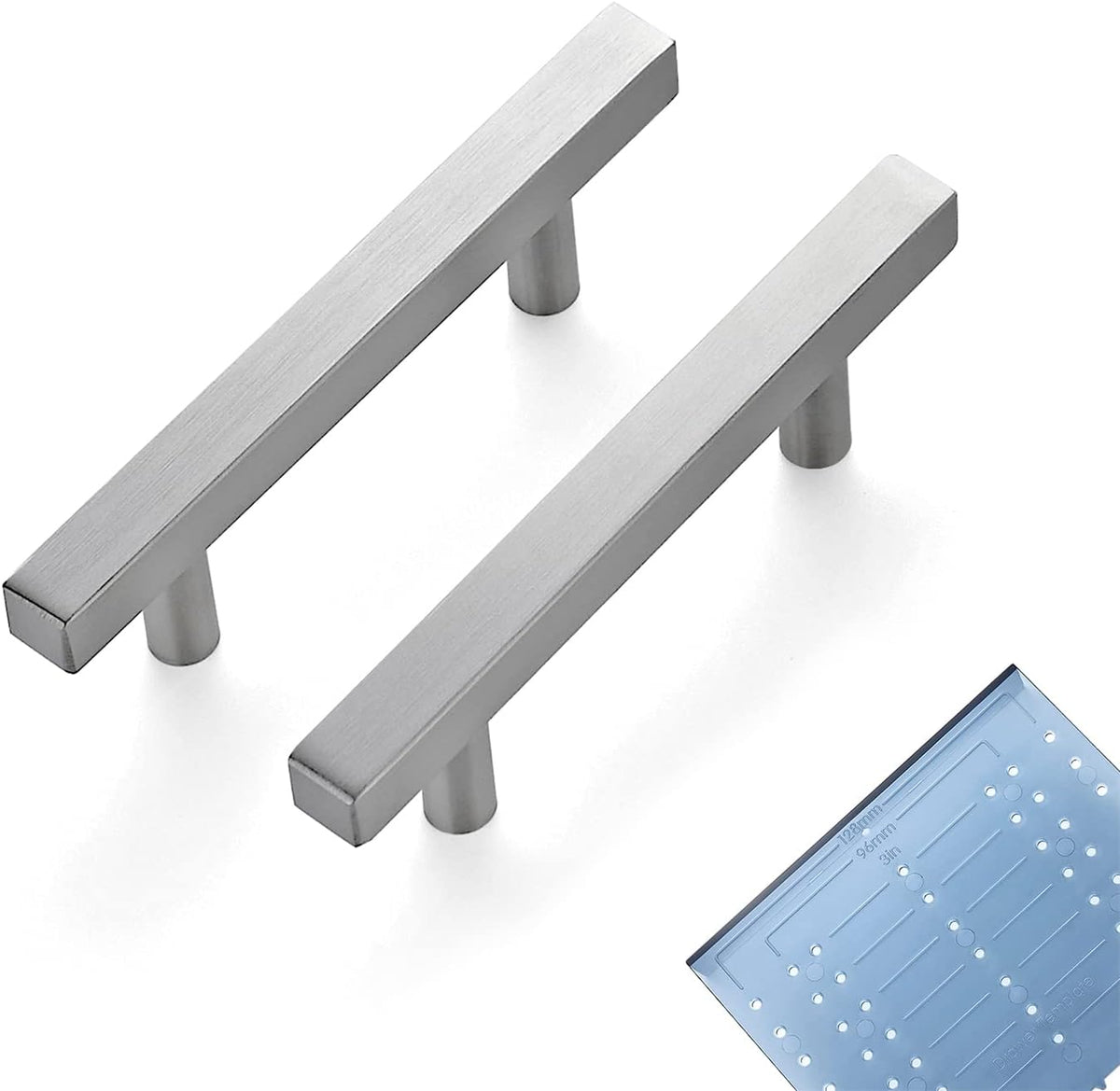 30 Pack 3 Inch Brushed Nickel Stainless Steel Cabinet Pulls with Mounting Template K2512