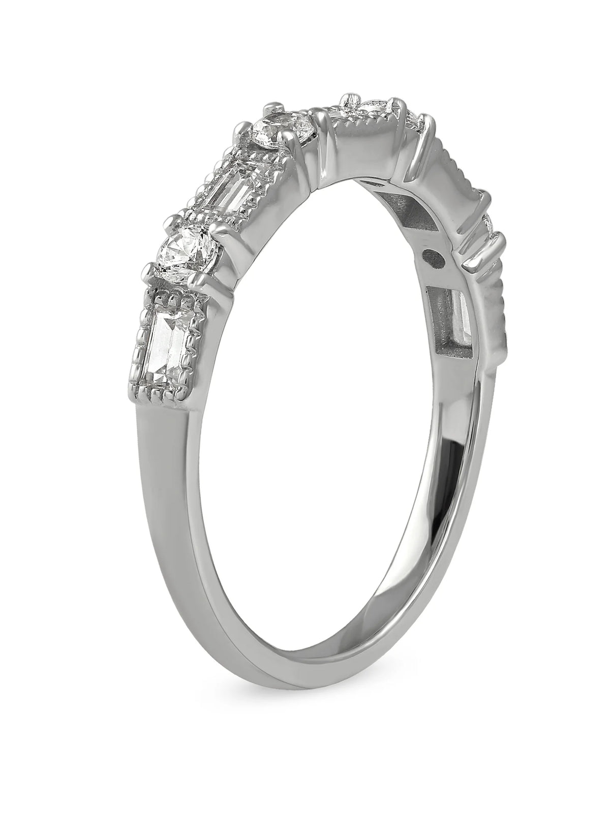 14K White Gold Diamond Women's Band N158
