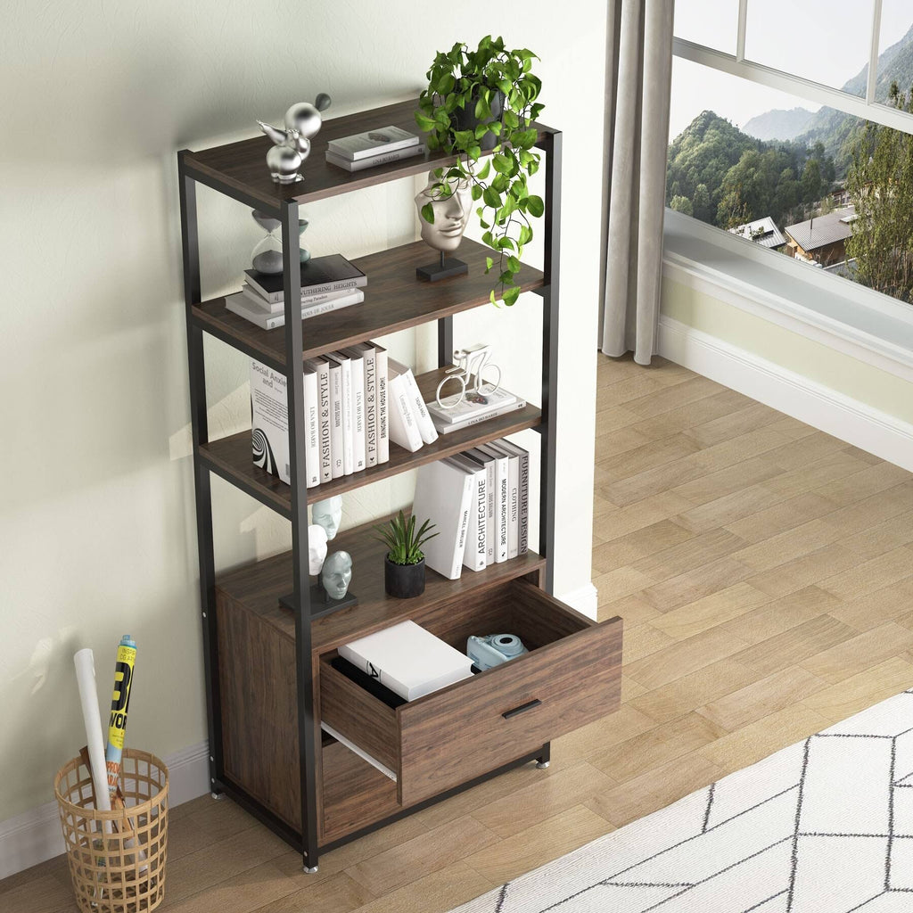 Vintage Etagere Bookcase with Drawers Y3667