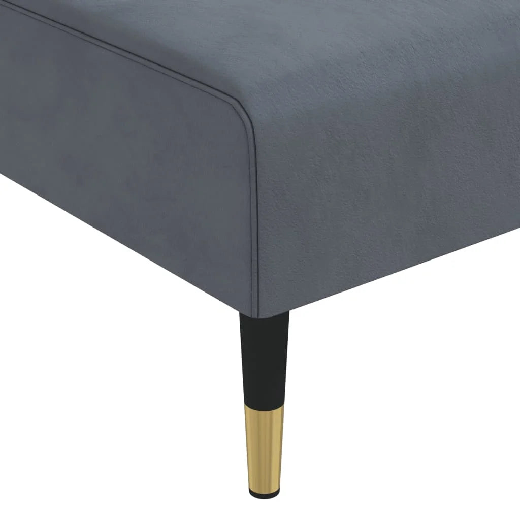 Dark Gray Velvet Chaise Longue X21953