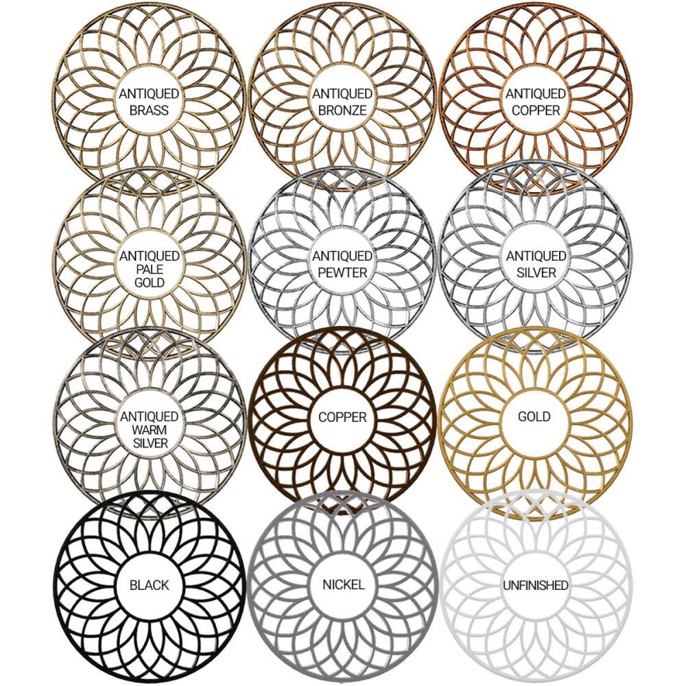 36x22OD x 12 1/2x22ID x 1x22P Copper PVC Pierced Ceiling Medallion O32580