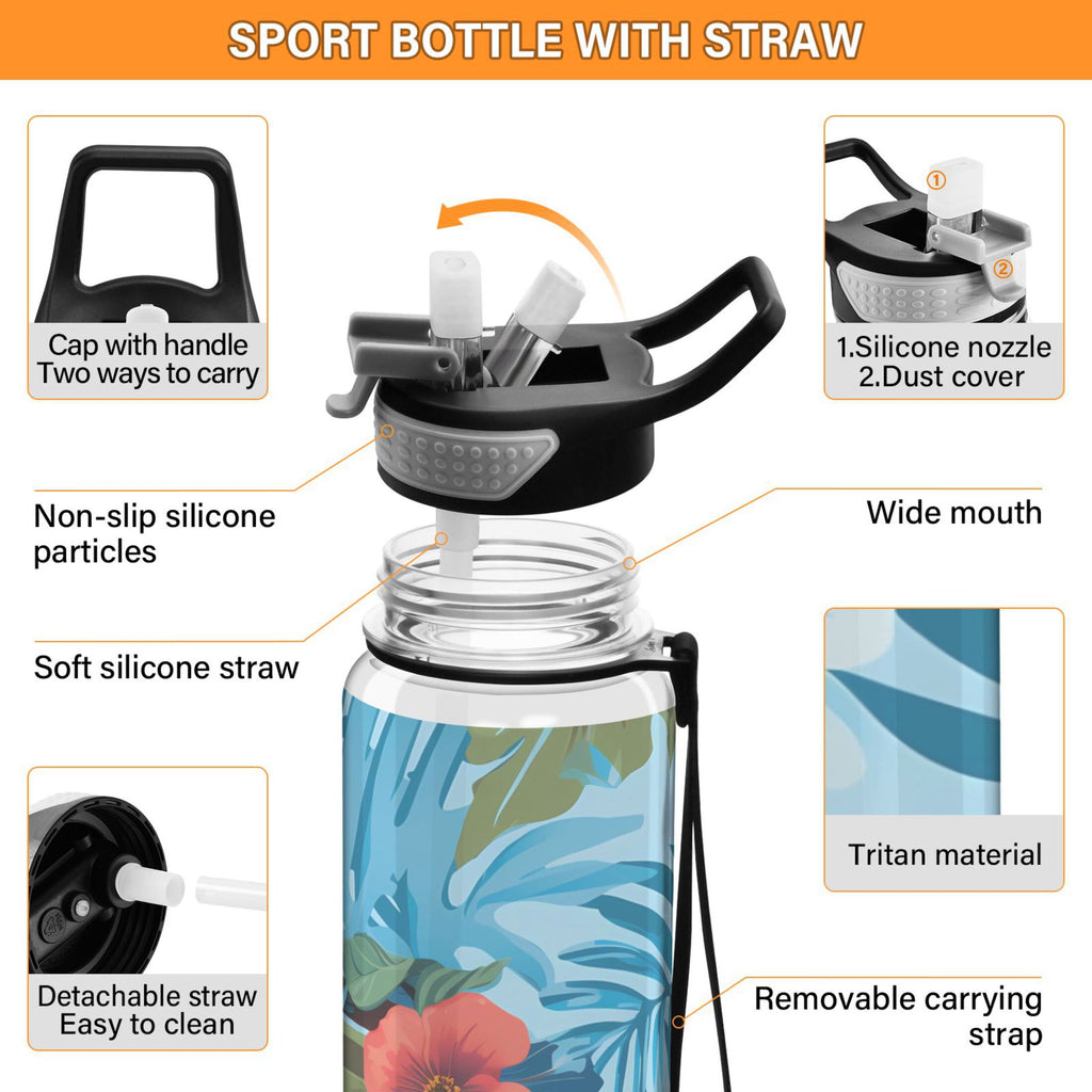 32oz Tritan Leakproof Water Bottle with Straw A6632