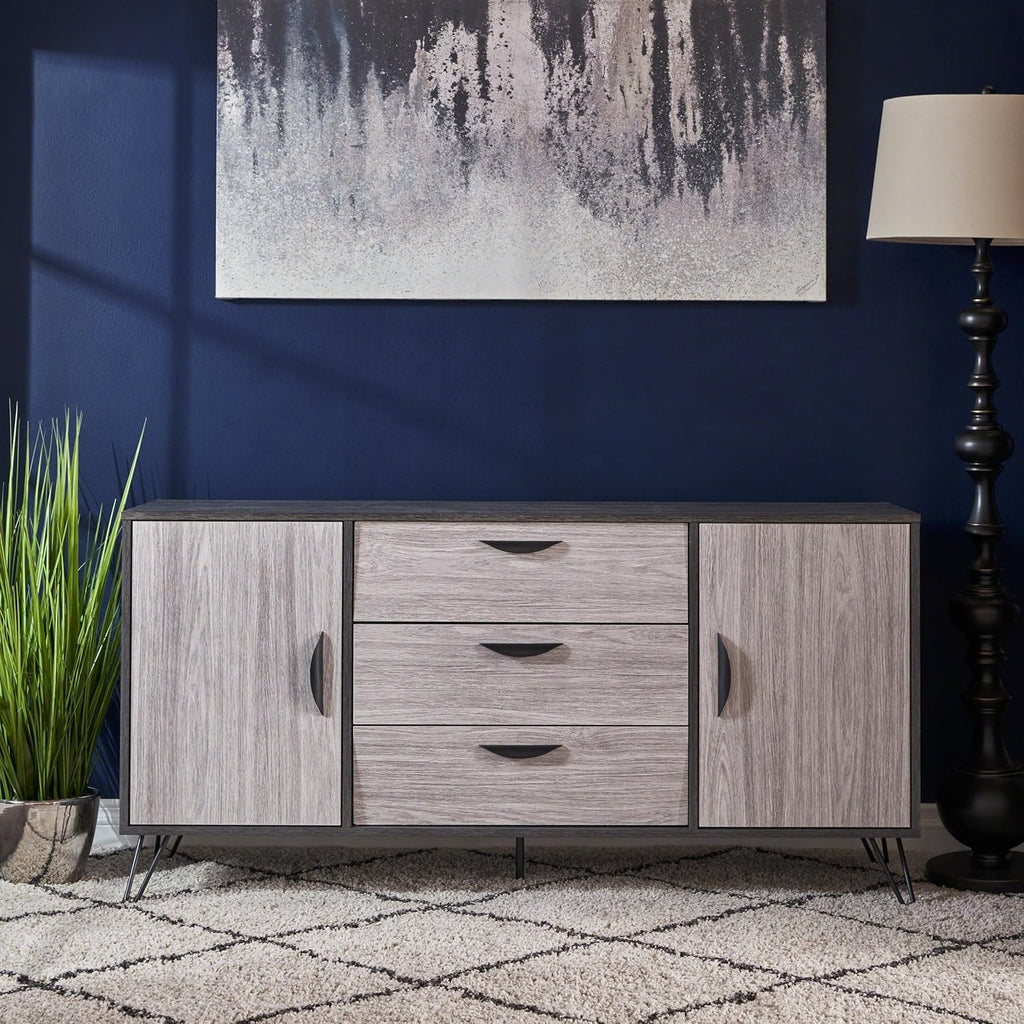 Mid-Century Modern Faux Wood Cabinet D104