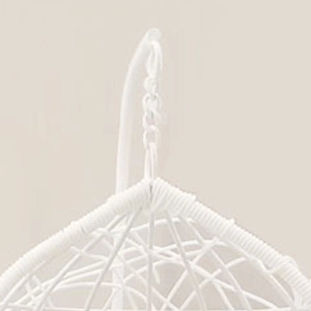 White Knitted Metal Miniature Dollhouse Swing Chair E883