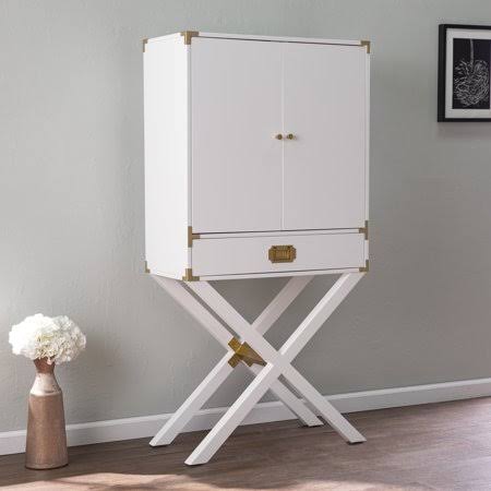 White Tall Bar Cabinet with Storage Z121
