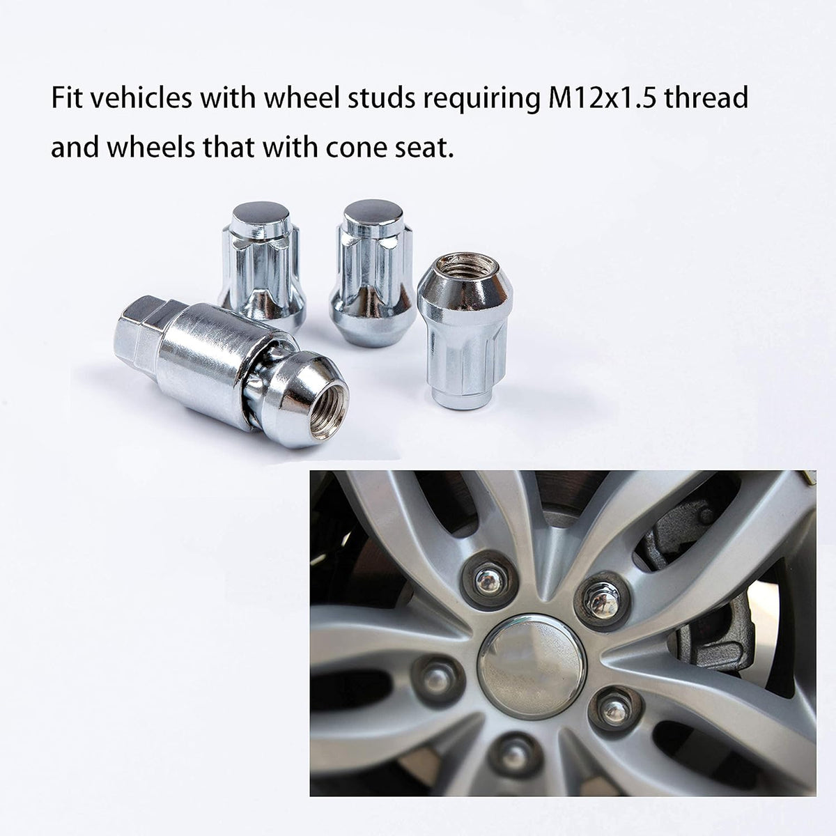 Wheel Locking Nuts Set of 4 with Wheel Lock Key Pouch Pack of 2 T17264