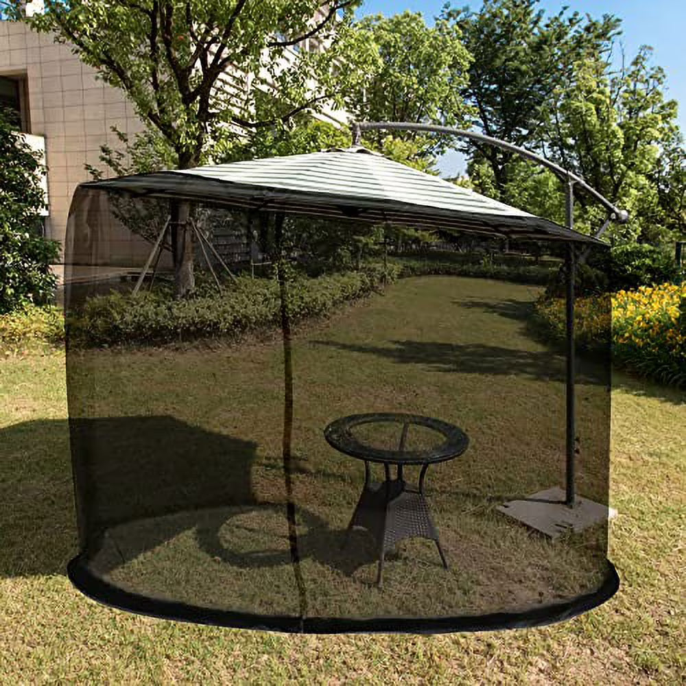 Black Awning Netting with Zipper Door and Polyester Mesh Y9163
