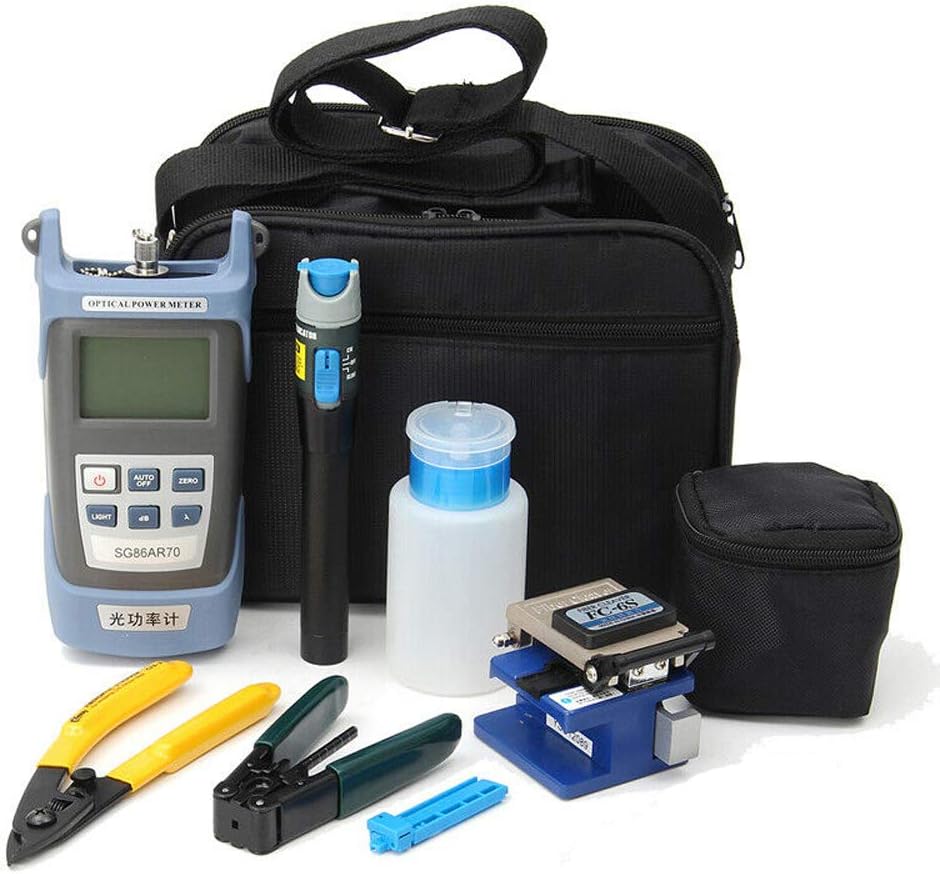 FC-6S FTTH Optic Kit Fiber Cleaver Optical Power Meter Visual Fault Locator Black R1081