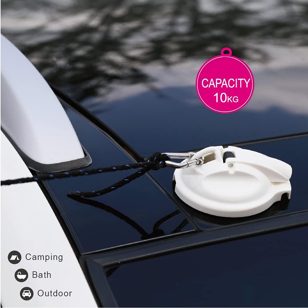 4 Pack White Heavy Duty Suction Cup Hook with 316 Stainless Steel I931