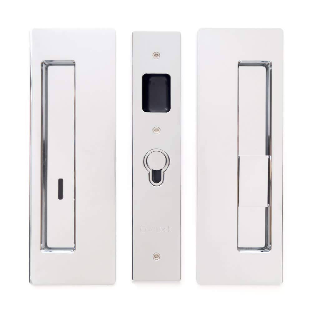 Magnetic Privacy Pocket Door Pull Set with RH Snib Bright Chrome Y3715