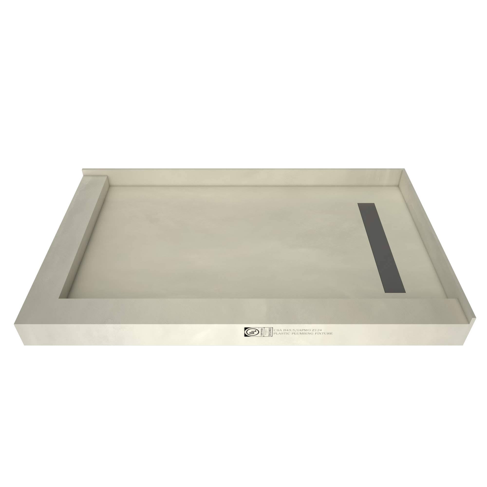 60x22 x 34x22 Double Threshold Shower Base with Drain Top I7800