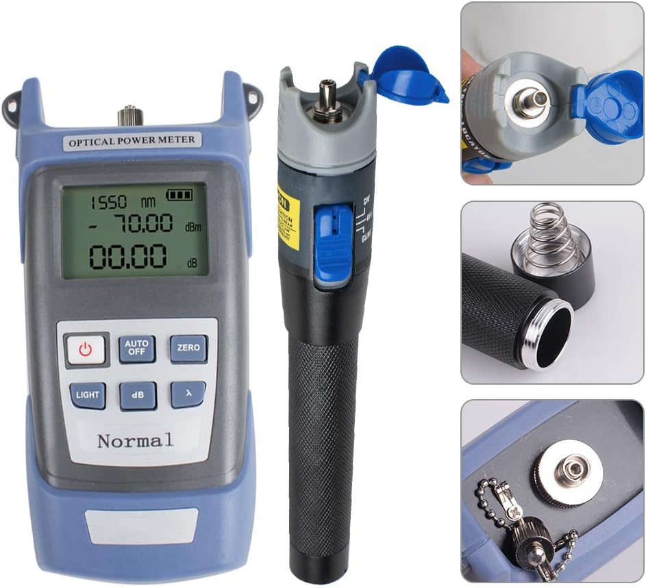 FC-6S FTTH Optic Kit Fiber Cleaver Optical Power Meter Visual Fault Locator Black R1081