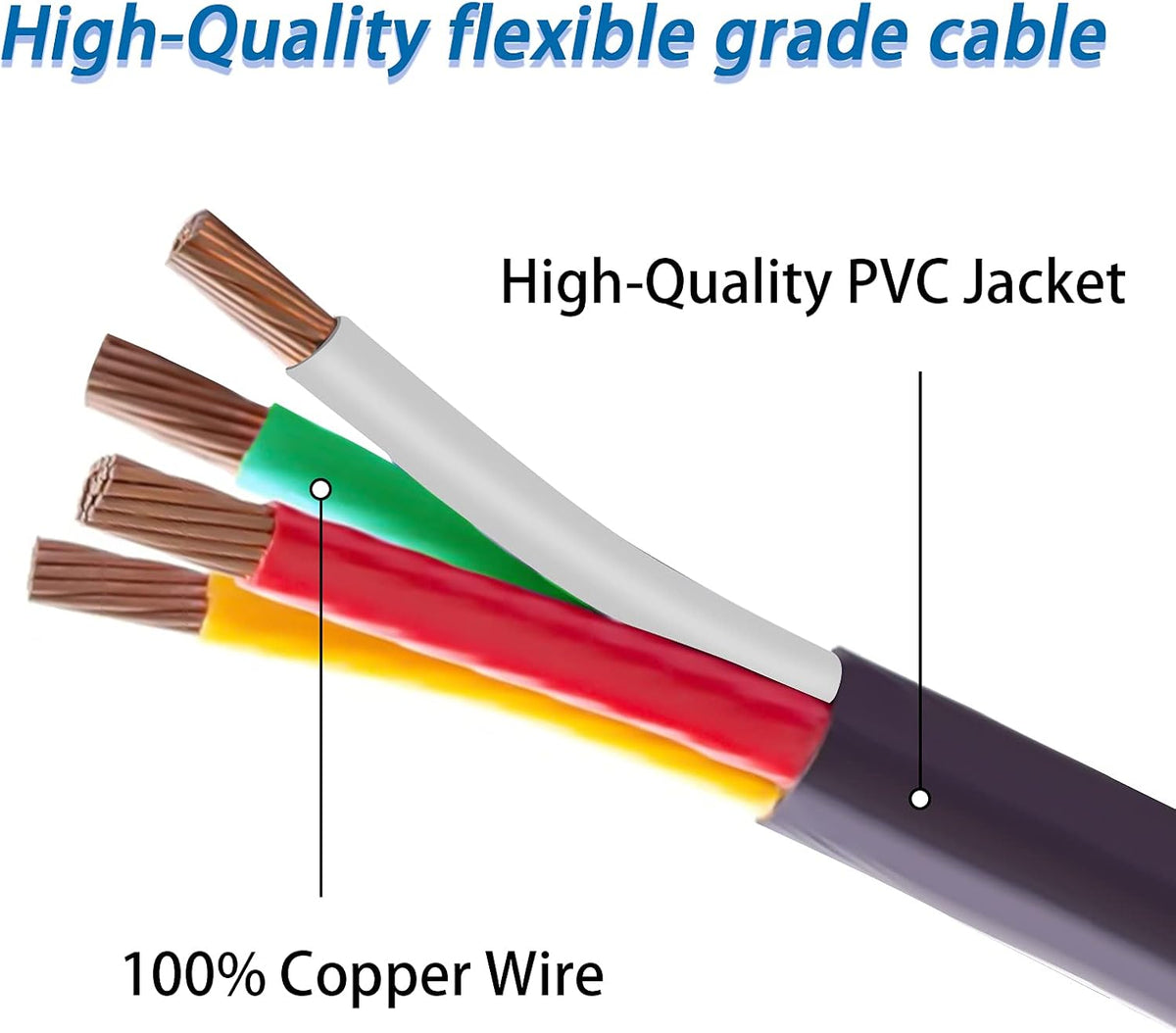 50 Feet RV Power Extension Cord, Heavy Duty STW Wire, Blue K256