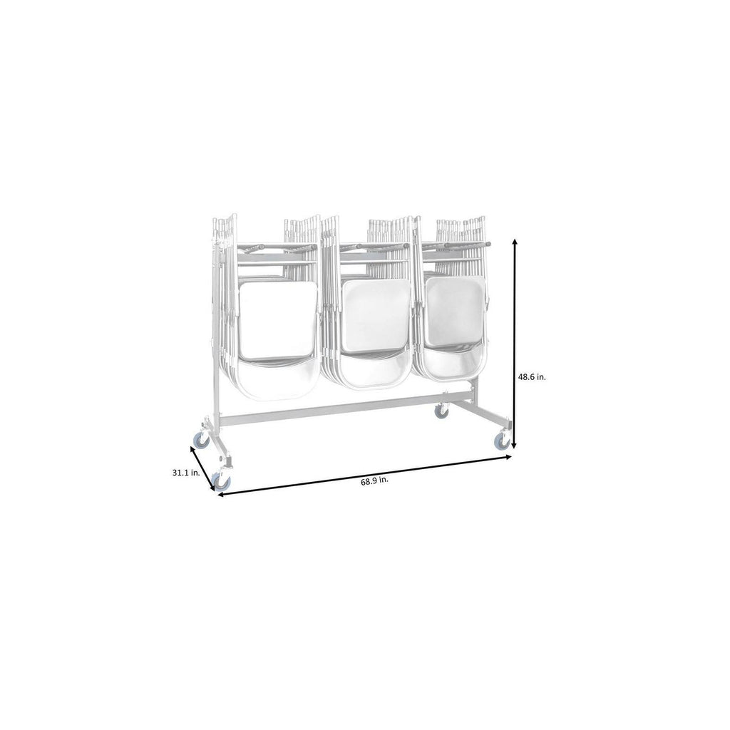 Gray Heavy Duty Folding Chair Trolley Cart N634