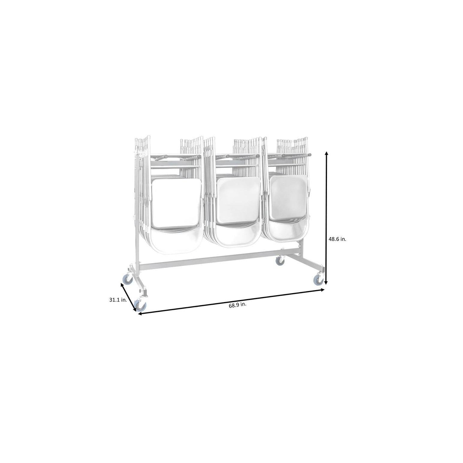 Gray Heavy Duty Folding Chair Trolley Cart N634