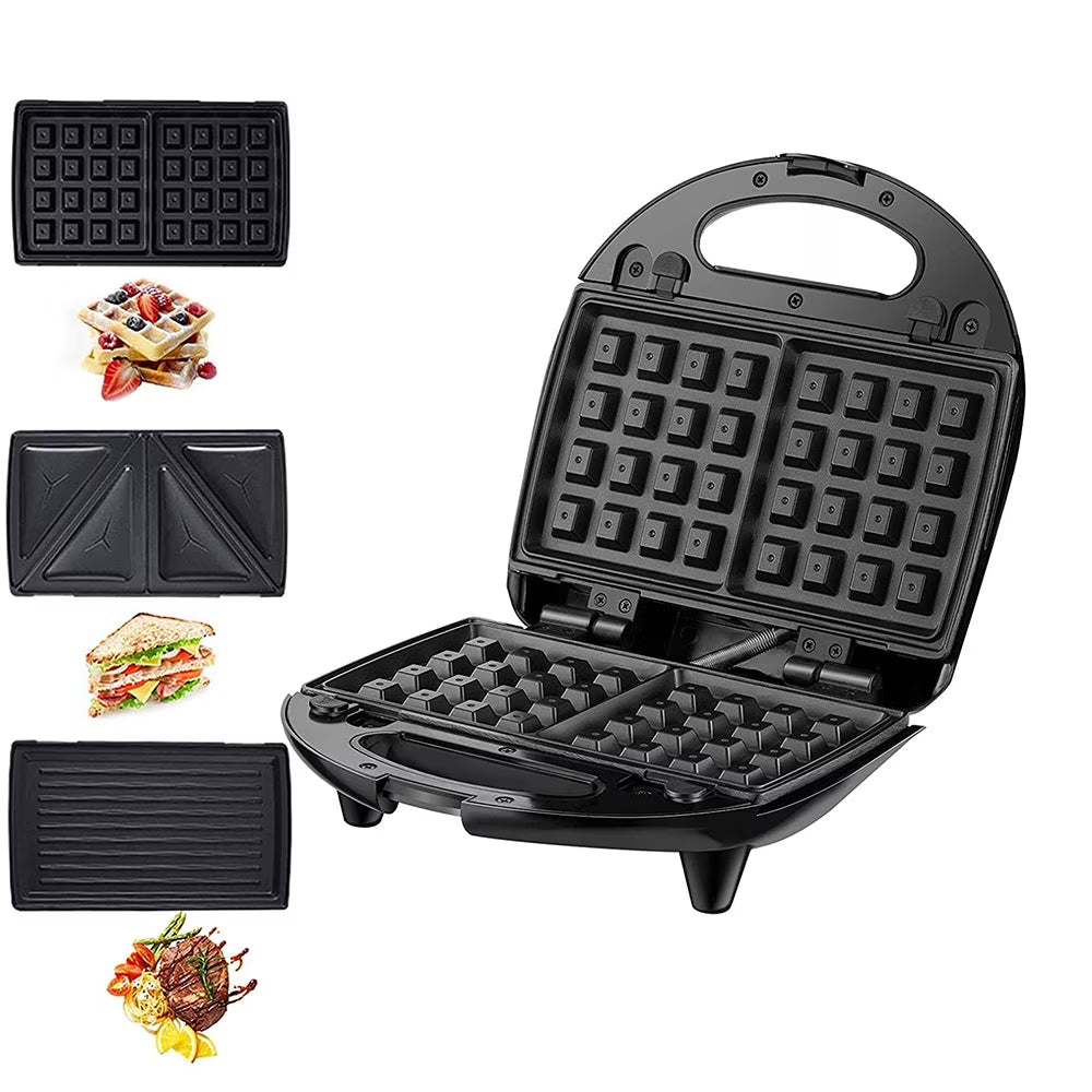 3 in 1 Stainless Steel Sandwich Waffle and Panini Maker G19512