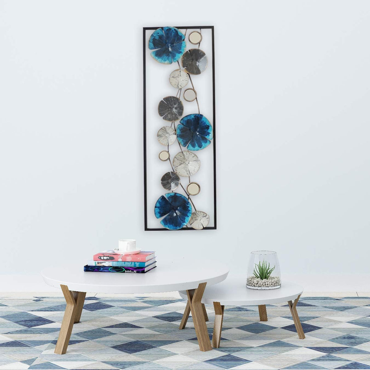 Wall Decor with Frame (Circles Earth Colors) Pack of 2 F442655