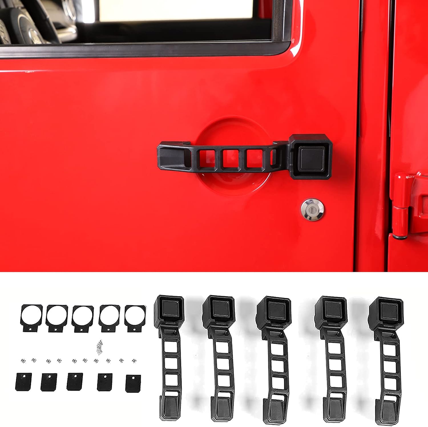 Mechanical Hollow Shape Handle Replacement Part for Jeep Wrangler JK JKU 2007-2018 (5 Handle /Set) Pack of 2 Y7919