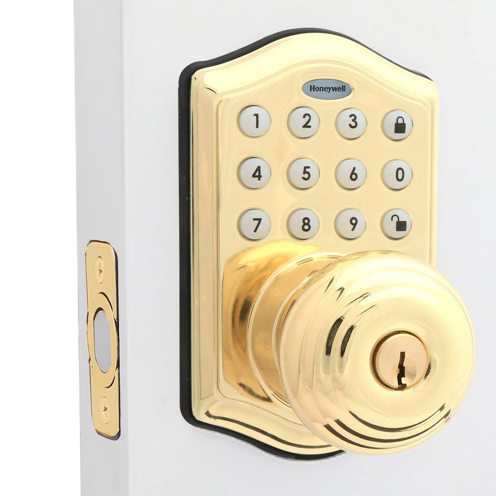 Polished Brass Electronic Entry Door Lock B29308