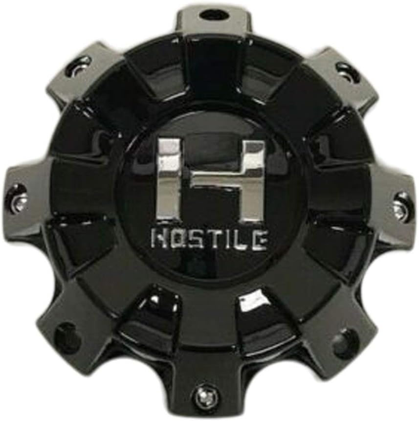 8 Lug Gloss Black Wheel Center Cap V812
