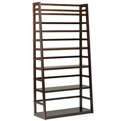 Brunette Brown 6 Shelves Ladder Bookcase W865
