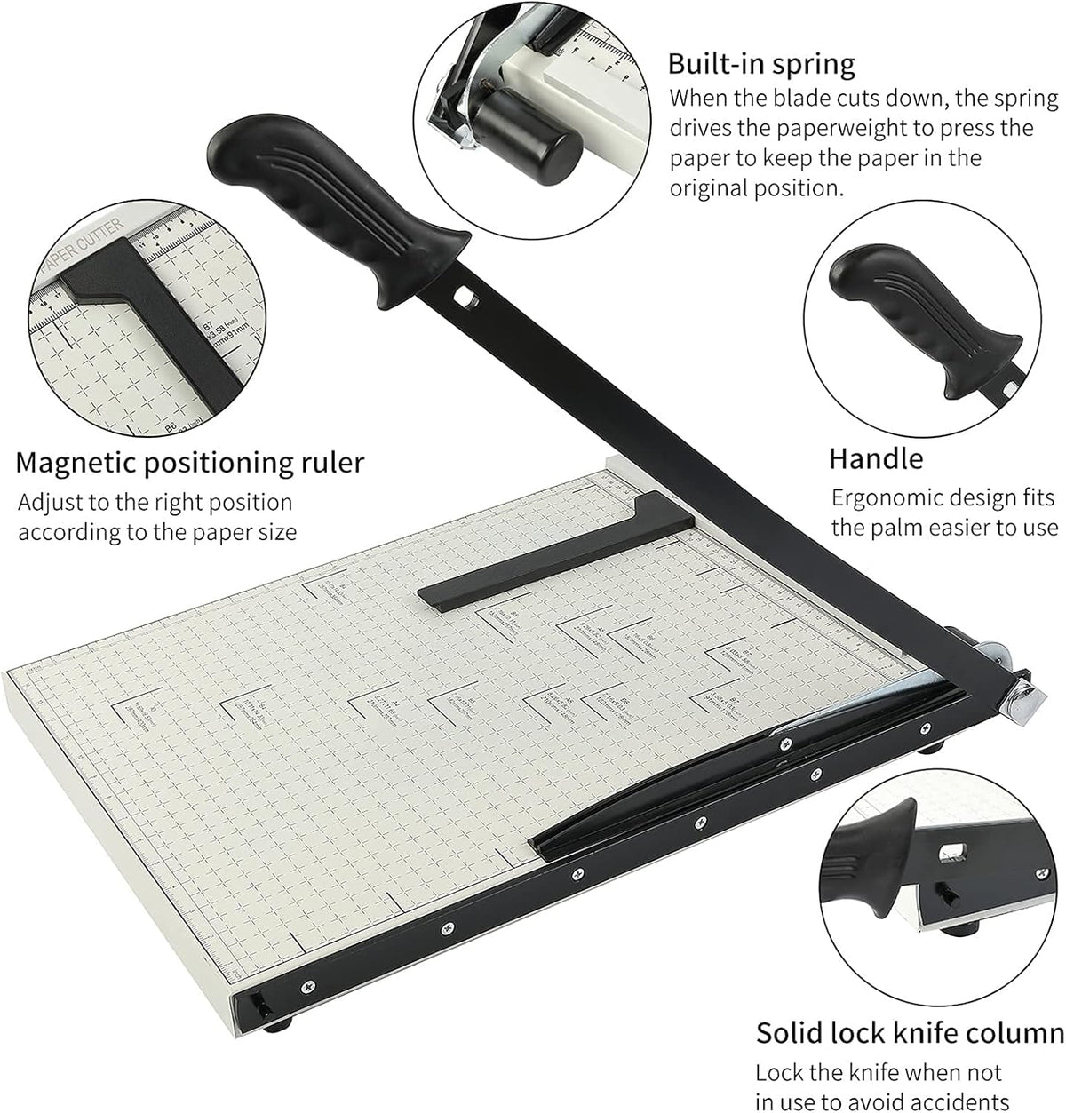 Paper Cutter A3 Guillotine 18” Cutting Length with Guard Rail Safety Blade Lock, 10-Sheet Capacity, Pack of 2 G55448