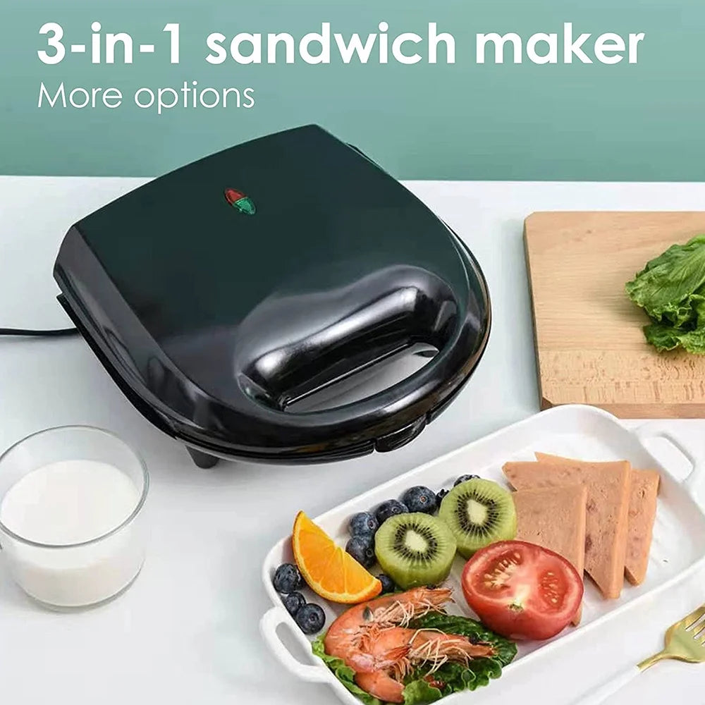3 in 1 Stainless Steel Sandwich Waffle and Panini Maker G19512