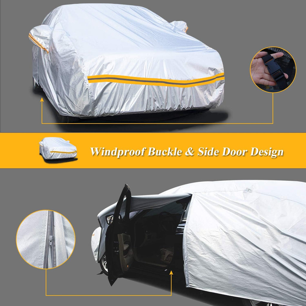 6 Layers Waterproof SUV Car Cover with Zipper Cotton R93079