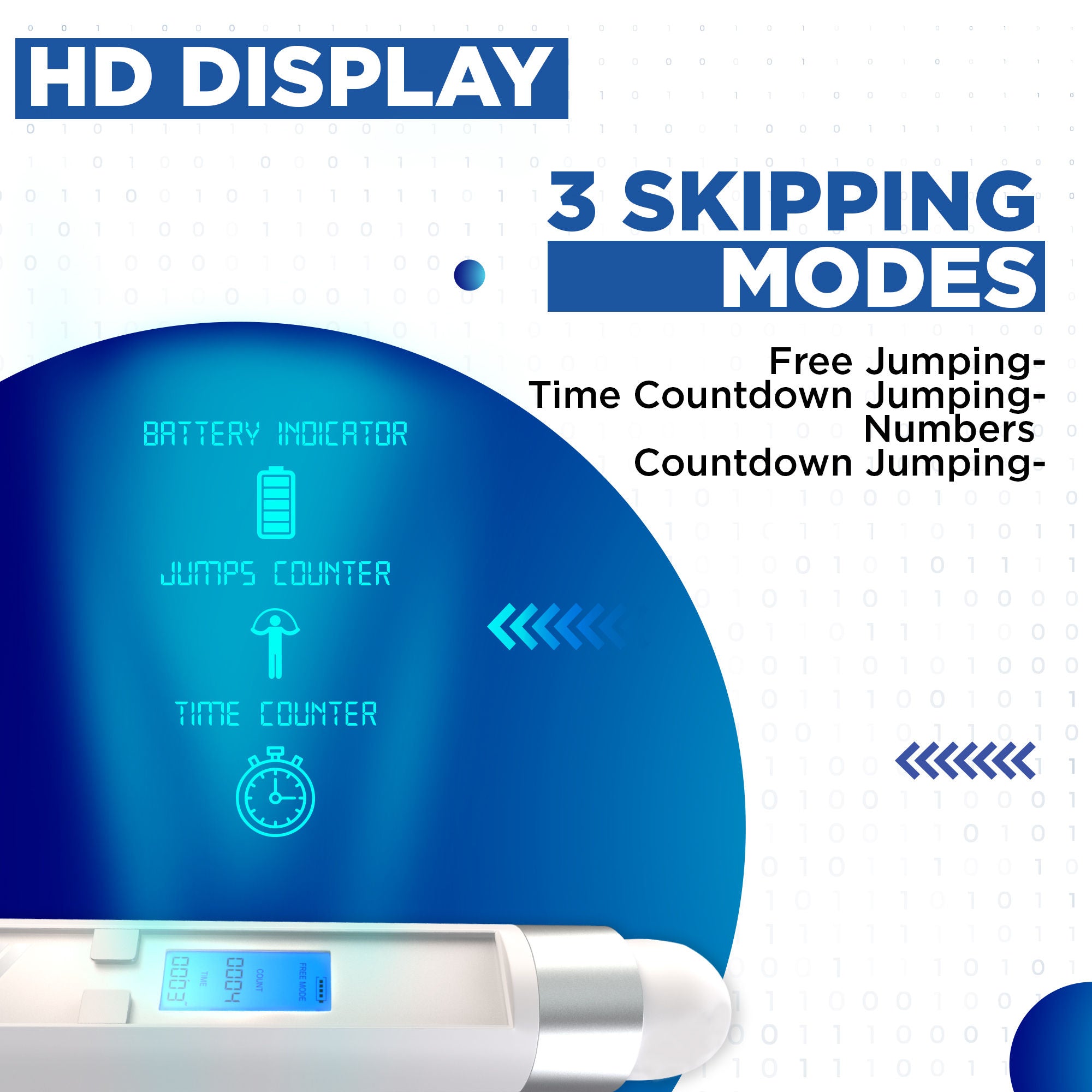 Smart Jumping Rope with HD Digital Counter, 10.3FT Adjustable Tangle Free PVC Coated Steel Cable V69999
