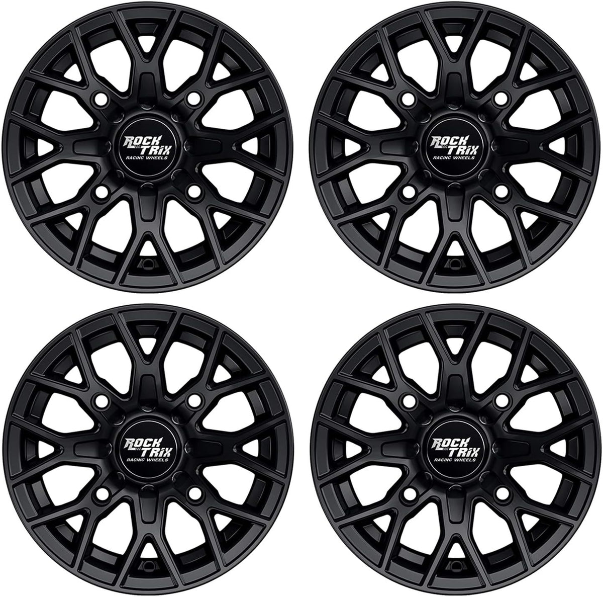 14x7 Matte Black ATV Wheels Rims Set of 4 M833