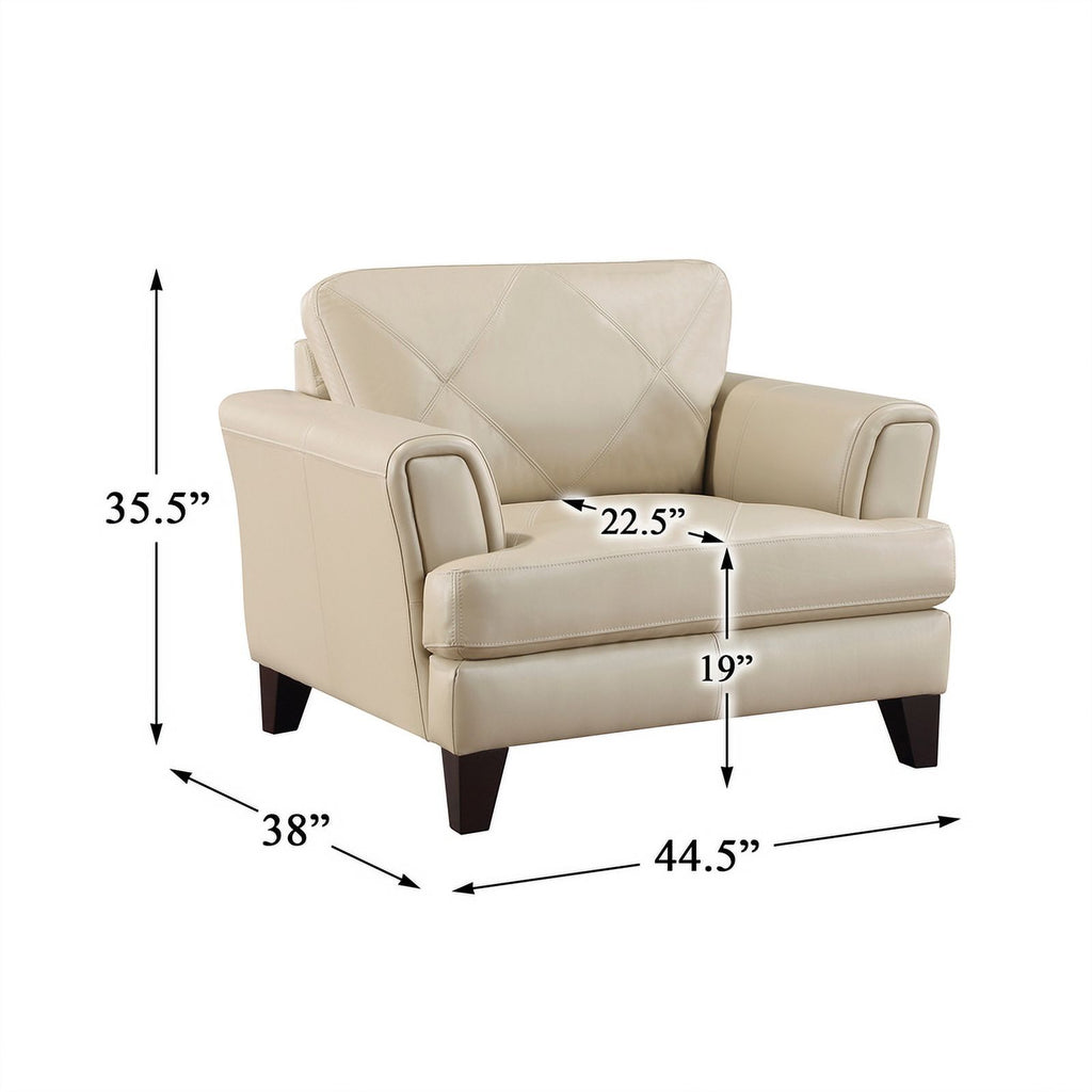 19" Plywood and Leather Chair in Cream N298136