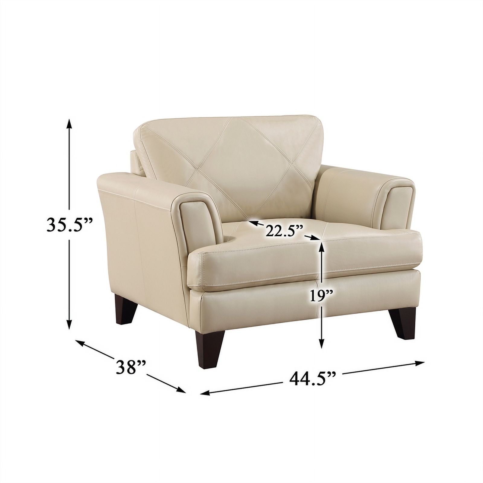 19" Plywood and Leather Chair in Cream N298136