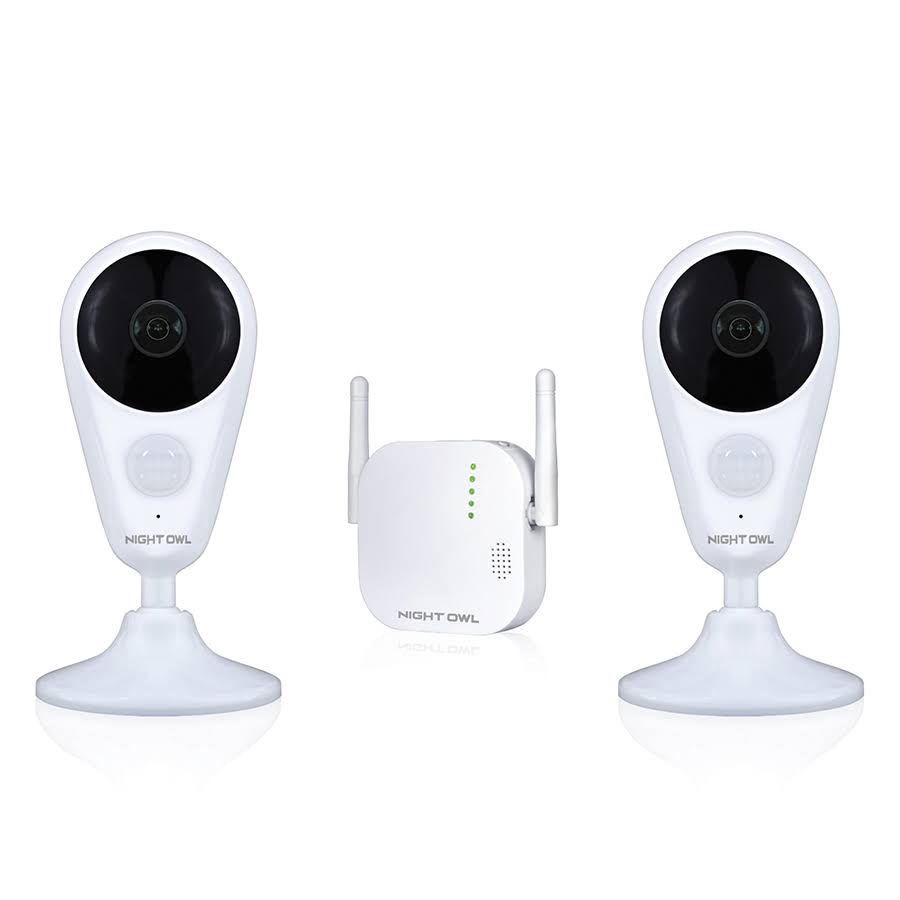 4 Channel 1080p HD Wireless Gateway with 16GB microSD Card and 2 AC Powered Indoor Wireless Cameras S123614