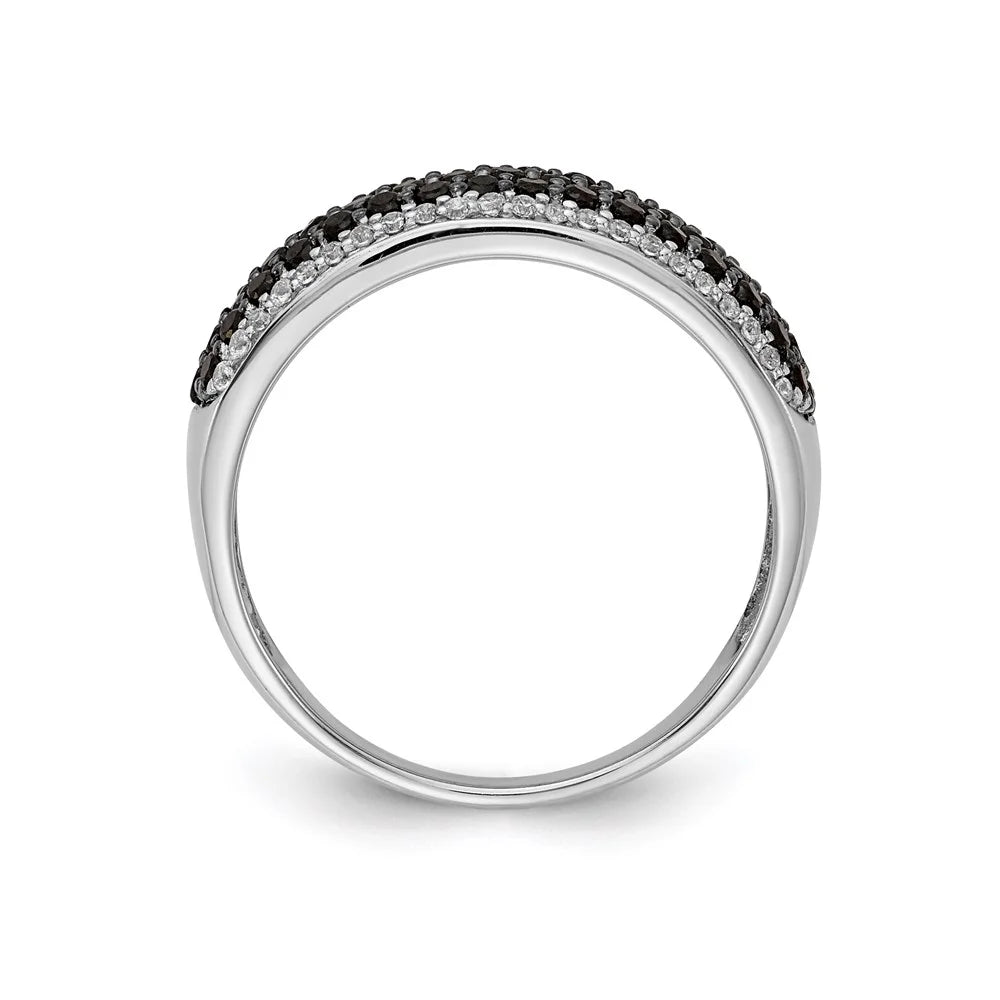 14kt White Gold White and Black Diamond Band Ring Size 7 E818062