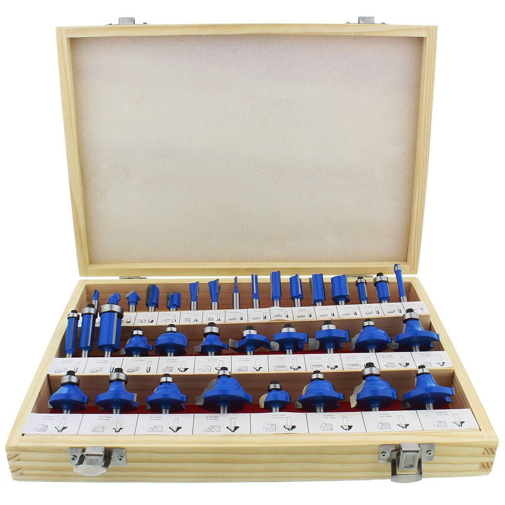 35-Piece Tungsten Carbide Router Bit Set with 1/4x22 inch Shank G79236