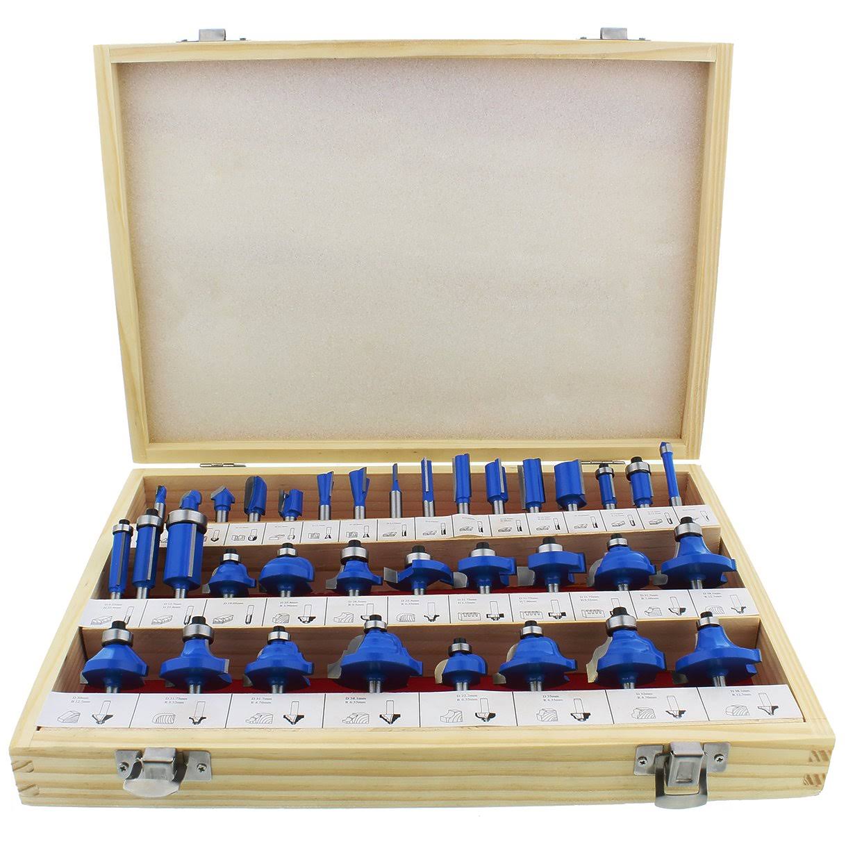 35-Piece Tungsten Carbide Router Bit Set with 1/4x22 inch Shank G79236