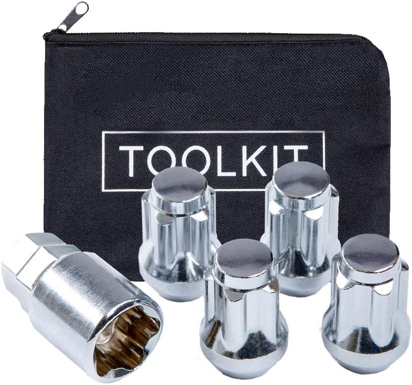 Wheel Locking Nuts Set of 4 with Wheel Lock Key Pouch Pack of 2 T17264