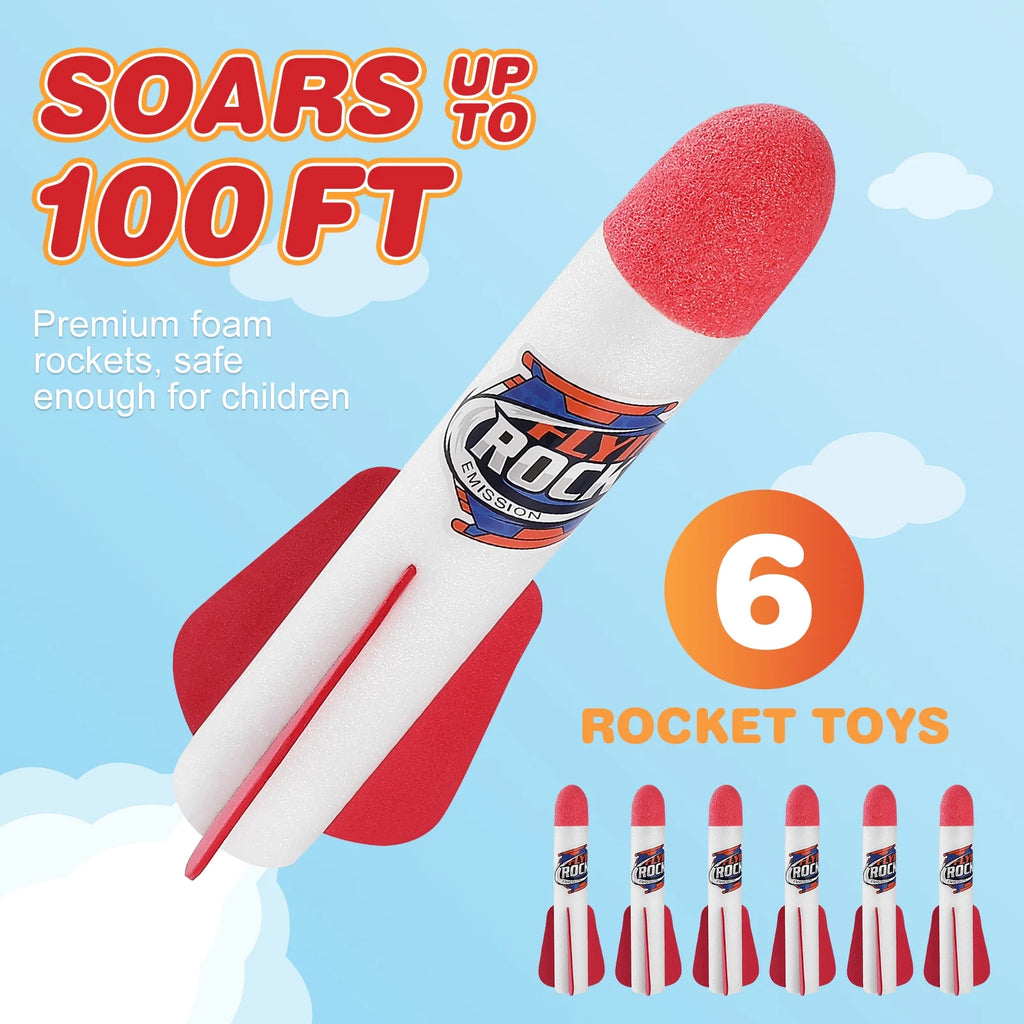 1 Set Outdoor Rocket Launcher Toy Foam Rockets X29760