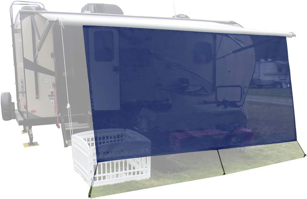 Navy Blue Mesh RV Awning Sunshade Screen Z511