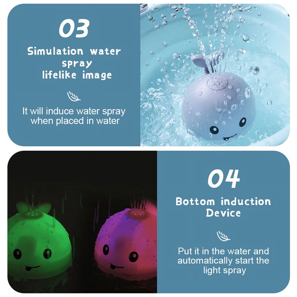 Baby Bath Toys Light up Whale Spray Sprinkler Bathtub Toy M208715