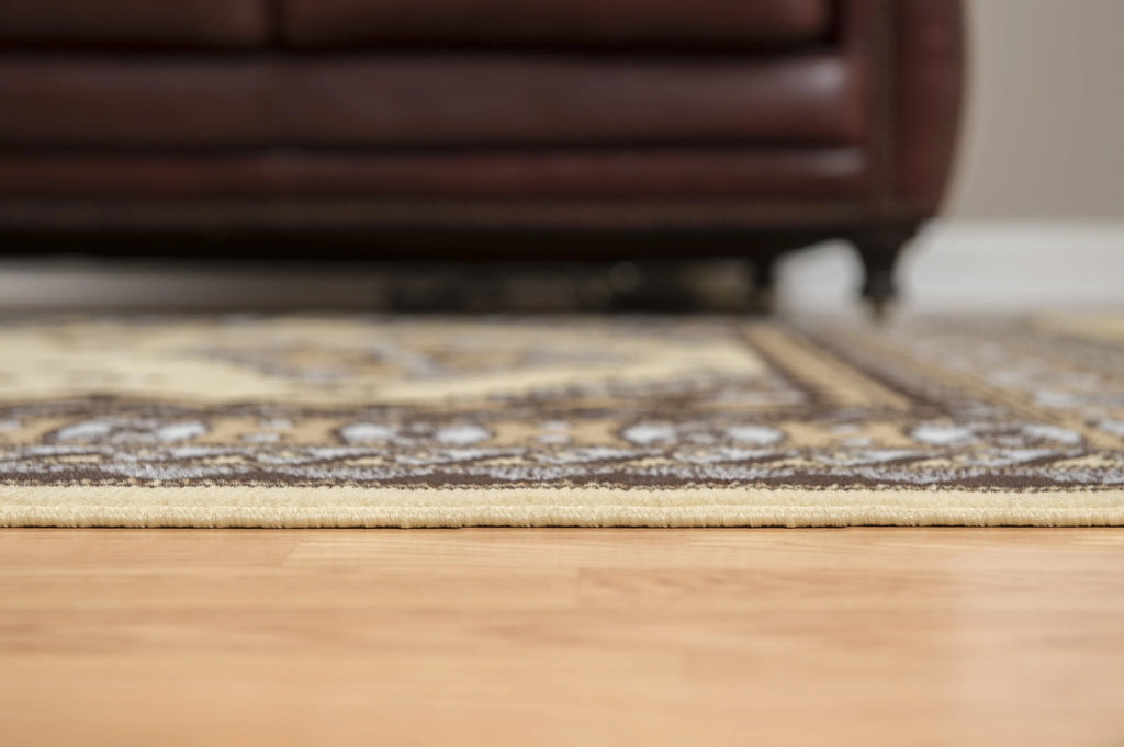 Ivory Bordered Area Rug E22149