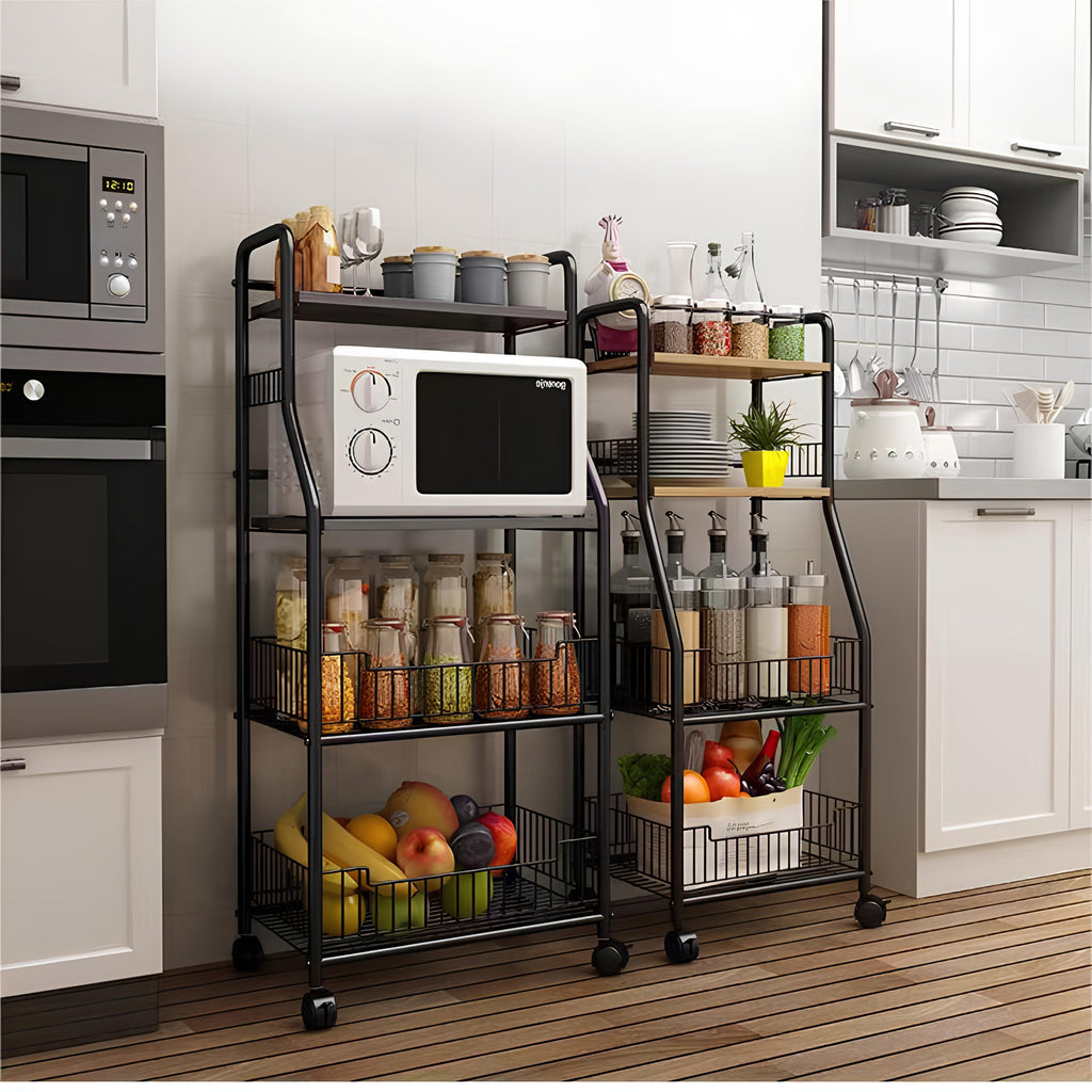 4 Tiers Kitchen Baker's Rack with Wheels P699476