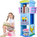 Pink Rotating Bookshelf Toy Organizer J89308