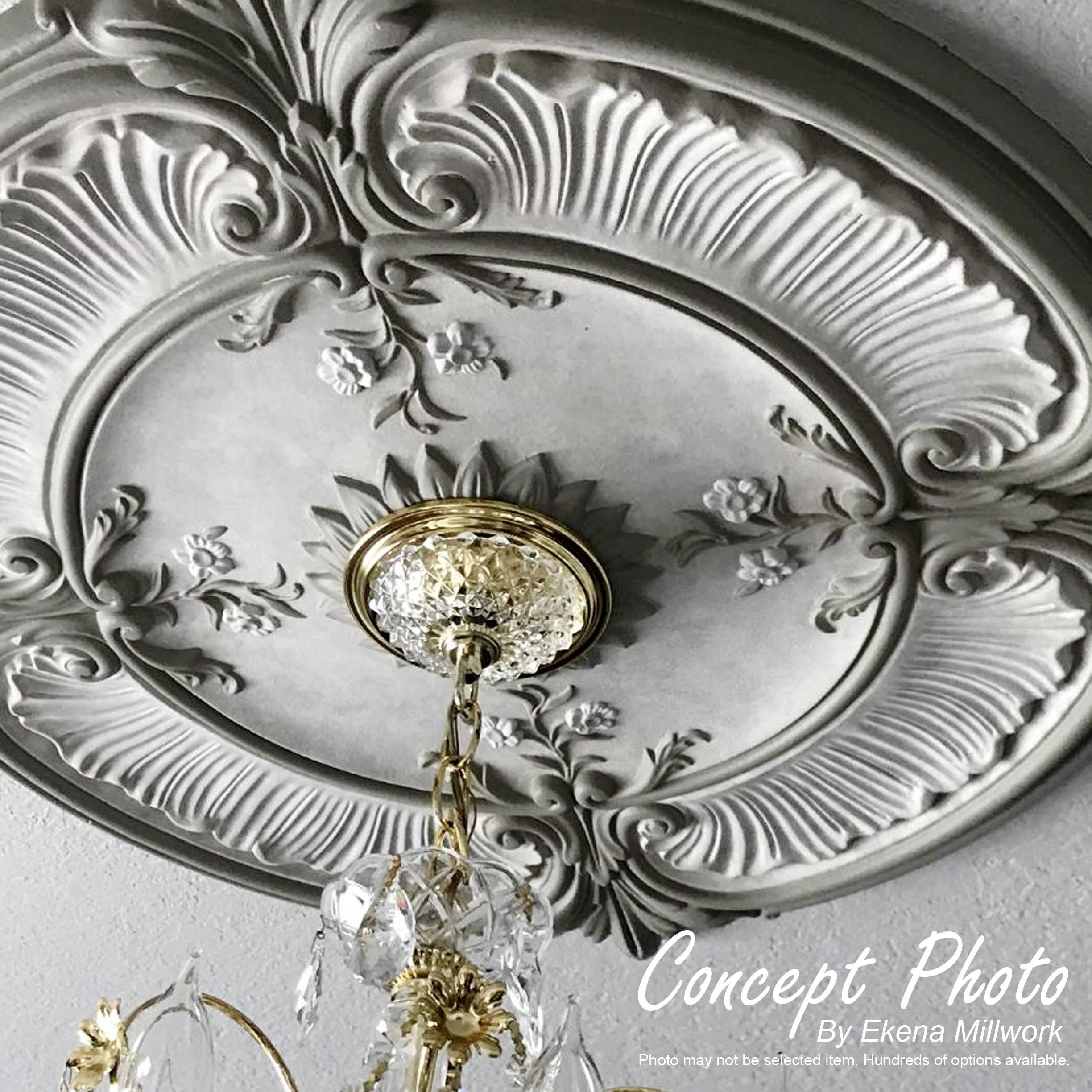 Hand-Painted Polished Copper Ceiling Medallion Y57977