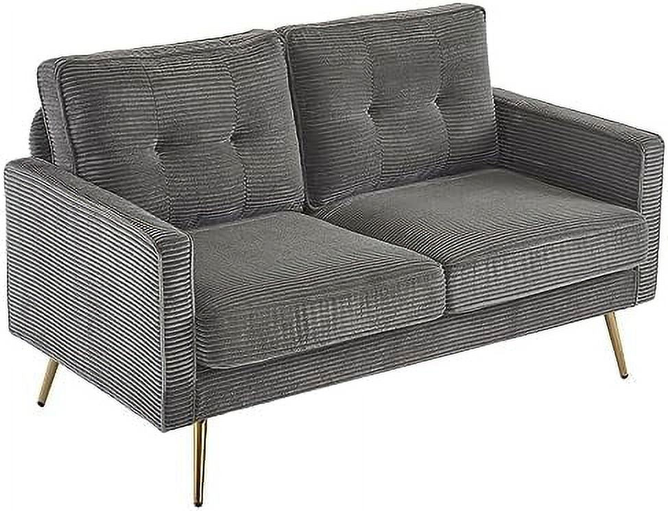 Beige Corduroy 2-Seater Loveseat Sofa T2788