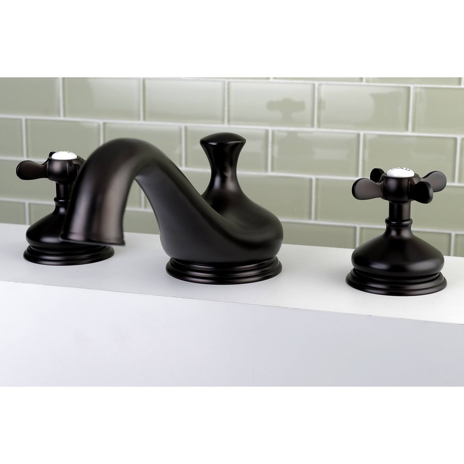 Satin Nickel Roman Tub Filler with Cross Handle X452
